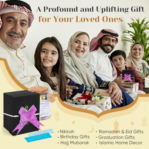 99 Quran Verses Jar in Arabic and English - Islamic Gifts for Muslim Women, Men, Kids - Ramadan & Eid Gifts, Read Me When Quran Jar, Quranic Affirmations, Islamic Decor, Ramadan Decorations for Home