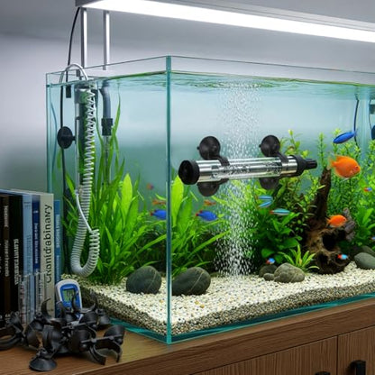 Qunclay 12 Pack Double Aquarium Heater Suction Cups with 1.2 Inch Clip Black Heavy Duty Standard Heating Rod Holders Clamps for Aquarium Heater Fish Tanks