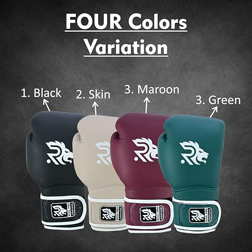 Ring Pro Leather Boxing Gloves with Strap – Premium for Training, Sparring, MMA, Kickboxing, Muay Thai (Unisex) - color: Maroon, size: 12 oz