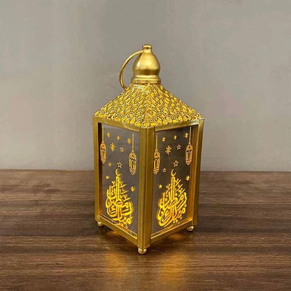 Ramadan Nights Allahuma Balighna Lantern for Home Festive Season - Lights for Eid, Ramzan, Hajj, Allah Muslim Happy New Year Occasion Iron Metal Quality Mirror Glass Decoratives