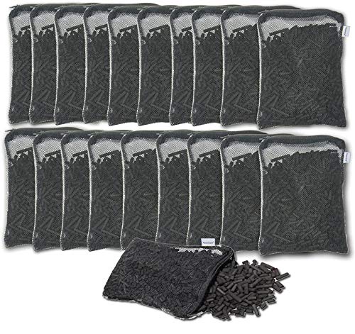 Aquacity™ Activated Charcoal Carbon in Free Mesh Media Bags for Aquarium Fish Pond Tank Canister Filter (20-Pack (20 lbs)) - size: 20-Pack (20 lbs)