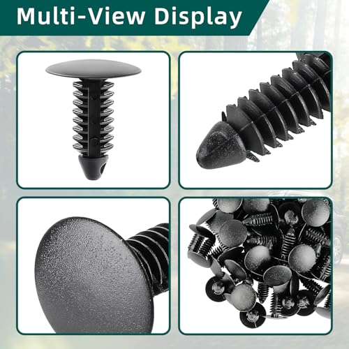 AUTOKAY 100Pcs 8mm Bumper Clips Auto Car Hole Plastic Rivets Fastener | Retainer Clips Fender Push Pin Fits for GM #1605396, 1595864 for Chrysler 6030441 for Ford 388577S, W705589-S300
