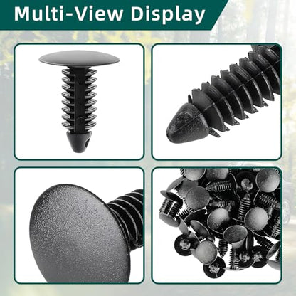 AUTOKAY 100Pcs 8mm Bumper Clips Auto Car Hole Plastic Rivets Fastener | Retainer Clips Fender Push Pin Fits for GM #1605396, 1595864 for Chrysler 6030441 for Ford 388577S, W705589-S300