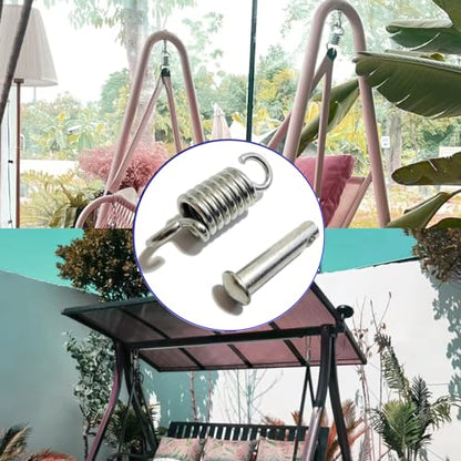 Hammock Chair Spring Pin Plug - Hammock Chair Ultimate Hanging Kit/Heavy Duty Hammock Spring Hook for Hanging Basket Chairs Hammock and Porch Swings - color: Silver