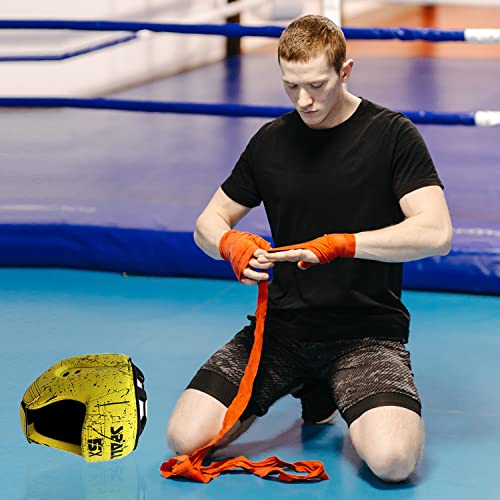 Spall Pro Boxing Headgear, Sparring Helmet for Fighting Sports Karate Boxing Martial Arts MMA and Taekwondo - color: Yellow