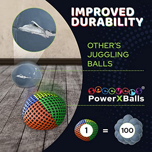 speevers Weighted Juggling Balls for Fitness 650g, Set of 3 Power XBalls with Carry Pouch, Fun Indoor Home Workout Aids for Weight Loss and Training, Best Exercise Gifts for Men and Women
