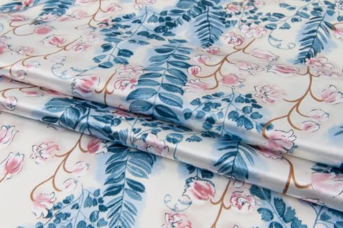 Silk-Feel 35x35 Satin Hair Scarf | Multi-Way Head Wrap for Sleep, Style & Hijab | Gift-Ready Fashion Scarf for Women - color: Blue-flowers