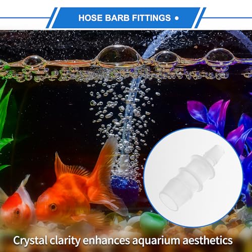 4pcs Plastic Hose Barb Fitting 5/8" to 5/16" Barbed Splicer Mender Joint Adapter Aquarium Clear - size: 5/8"-5/16"