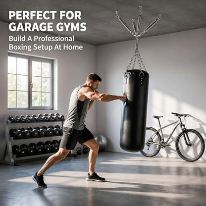 Heavy Bag Hanger, 304 Stainless Steel Punching Bag Ceiling Mount with 4 Springs, Vibration & Noise Dampening Design - color: Hanger with Spring for Concrete Ceiling