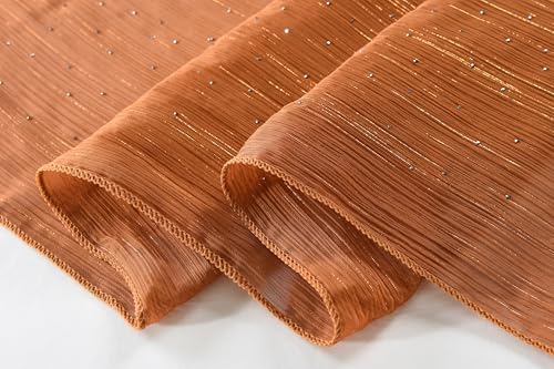 OurLore Chiffon Shawls Wraps for Women Sheer Glitter Scarf Sparkly Rhinestones Shoulder Sarong Cover Up Hijab for Wedding - color: Coffee