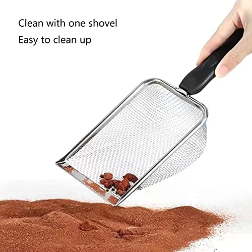 Reptile Sand Stainless Steel Fine Mesh Reptile Sube Metal Sand Shovel Terrarium Sube Litter Cleaner Plastic, Metal