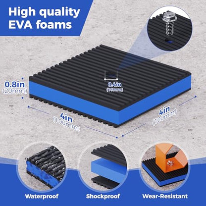 Anti Vibration Pads, 4"× 4"×7/8" Vibration Isolator Pads, Mechanical Vibration Damping Pads, Heavy Duty Rubber Isolation Pads, 3/8"Pre-Drill Hole Vibration Isolator Pad for Air Compressor | air compressor vibration pads, strong vibration damping effect -