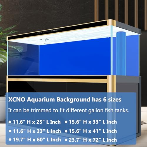 XCNO Aquarium Background for Fish Tank Wallpaper Black Blue Poster 24x72 in | Double-Sided Solid Colors, Glue-Free, Smooth Surface, Waterproof PVC, Easy to Intall and Clean, Simple to Trim, Reusable - size: 23.6" H x 72" L