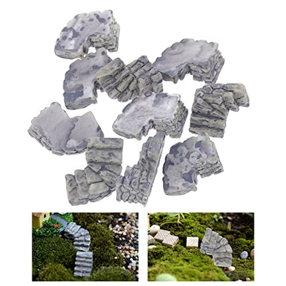 10pcs Fairy Garden Decor Rocks Aquatic Gravel Landscape Stones for Fish Tank