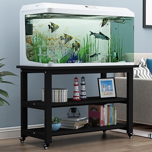 Rustic White Multi-Tier Fish Tank Stand with Heavy Duty Metal Frame, 3-Tier Storage Rack for Aquariums, Reptiles, & Pet Turtles - Durable Cabinet for Vivarium - color: B-style, size: 40x30x74cm/15.7x11.8x29in