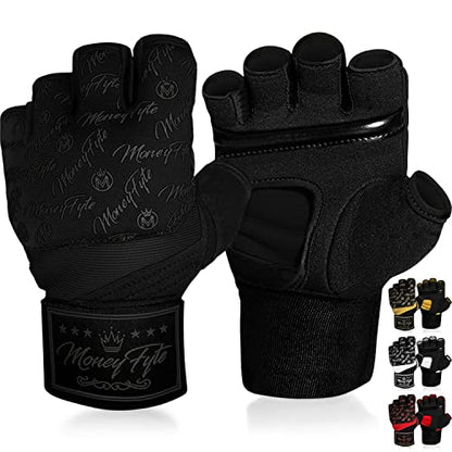 Quick Gel Boxing Wraps Under Boxing Gloves - Kickboxing MMA Muay Thai - Fist, Knuckle, Wrist Wrap Protection Inner Glove Hand Wraps - Men Women Kids - color: All Black, size: Small-Medium