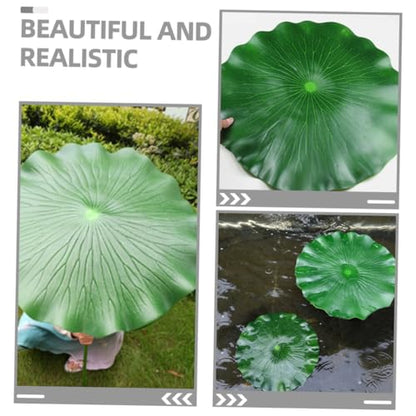 2pcs Simulated Lotus-Leaves Floating Decoration for Aquariums Realistic Fish Tank Ornament Lightweight Design for Aquatic Displays