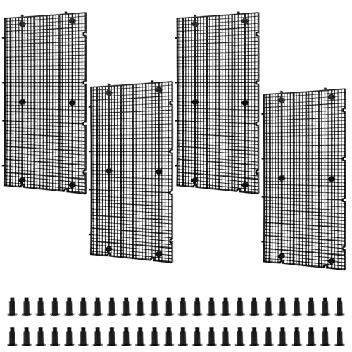 LINLAN 4 Pieces High-Density Aquarium Grid Plastic with 24 Brackets, Fish Tank Divider, Egg Crate for DIY Filtration and Bottom Protection in Aquascaping - size: 4pcs