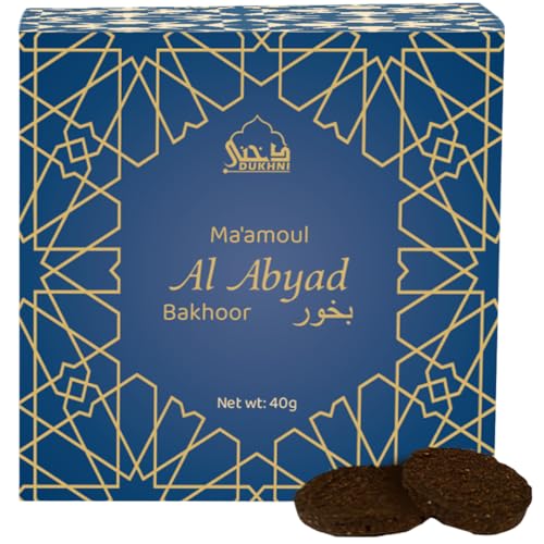 Maamoul al Abyad Bakhoor by Dukhni | 40 Grams White Oud Bakhoor Incense | White Oudh Blend | Luxurious Bakhour for Prayer Time, to Relax & Meditate | Handmade Islamic Gifts for Men & Women - color: Oud Al Abyad Bakhoor