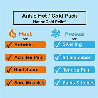 Ankle/Sport Foot Ice Therapy Wrap,Hot Cold Ice Gel Pack with Adjustable Brace for Sprained Ankles, Plantar Fasciitis, Achilles,tendonitis, and Swelling Feet,Microwaveable, Freezable and Reusable | with Adjustable Strap for Sprained Ankles, Plantar Fasciit