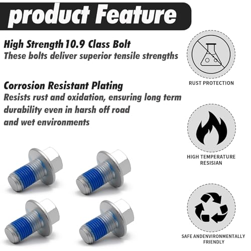 4 Pcs Front Caliper Bracket Bolts Replacement for Select Honda, Acura Models,Replace OE 1990-2018 - 14013, 90107SM4000 - style: Replace 90107-SM4-000