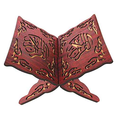 Wooden Carved Reading Bookshelf Quran Stand Holder Home Decoration Display