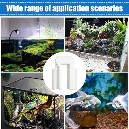 Aquarium Air Tube Holder U Shape Tube Mounting Base | Anti-Slip Hose Holder Clip Aquarium for Holder Suction Device Siphon Cleaning Clear Viewing Shop - color: White
