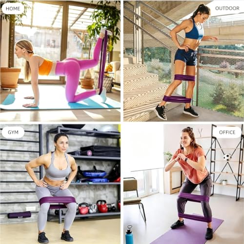 Ring Resistance Bands, X-Heavy Heavy Duty Total Body Fitness Exercise Bands | A Must Have for Fitness Men and Women, Black 3 Pieces - color: Purple