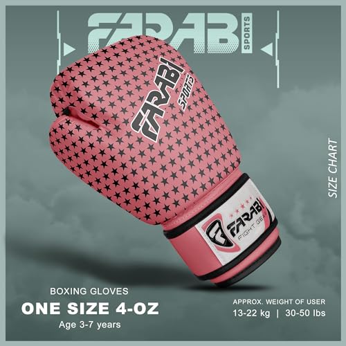 Kids Boxing Gloves for 3-10 Years 4 oz Youth Boxing Gloves Junior Punching Gloves MMA Muay Thai Boys and Girls Training Gloves - color: Pink/Black