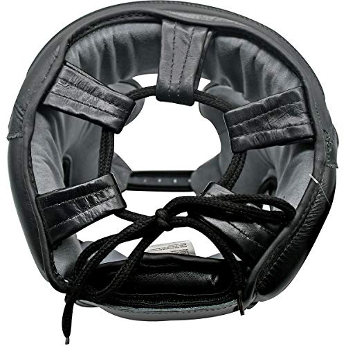 RIVAL Boxing RHG10 Intelli-Shock Headgear, D3O Front and Side Padding, Hook and Loop Back Adjustment with Lace on Top, and Anatomical Rear Head Pad Every Time - color: Black, size: X-Large