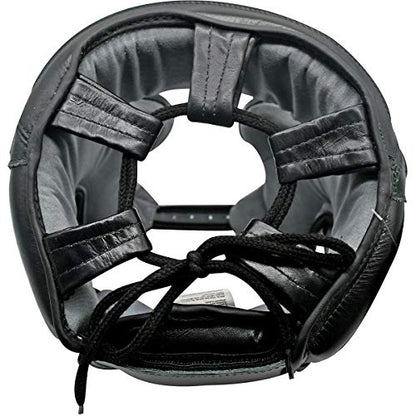 RIVAL Boxing RHG10 Intelli-Shock Headgear, D3O Front and Side Padding, Hook and Loop Back Adjustment with Lace on Top, and Anatomical Rear Head Pad Every Time - color: Black, size: Small