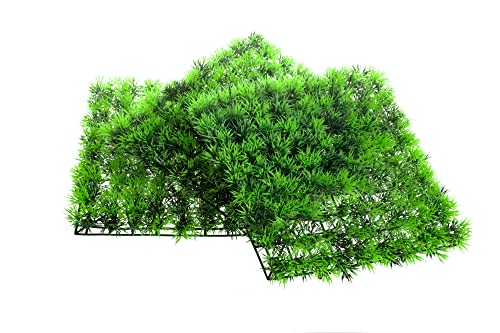 CNZ Aquarium Decor Fish Tank Decoration Ornament Artificial Plastic Plant 10" x 10" Green Mat, 3-Pack