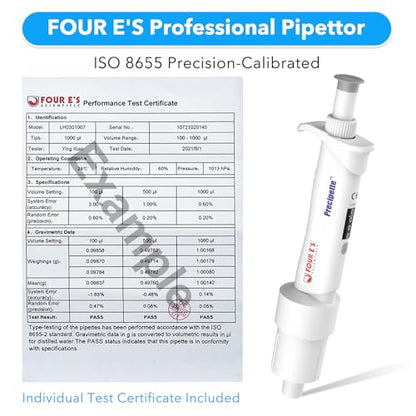 FOUR E'S SCIENTIFIC 1-10mL Pipette Pro, Single-Channel Pipettor | Variable Volume Micropipette, Test Certificate Included, 4-Digit Volume Display, Model LH0301009 - size: 09 (1-10mL)