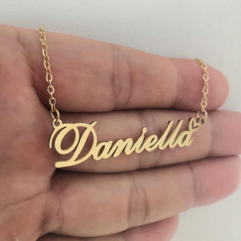 Custom Name Necklace Customized Personalized Plated Necklace for Mother Daughter Friendship Women Valentine's Day Christmas Birthday New Year Party - style: Aurora Gold