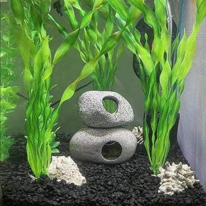 Aquarium Decorations Rock, Ceramic Shelters - Shrimp Habitat, Breeding Tube, Hiding Cave, Fish Tank Decor Pleco Cave for Betta Fish, Amano Cichlid Bonsai to Play, Hide and Rest (Stack Stone Cave)
