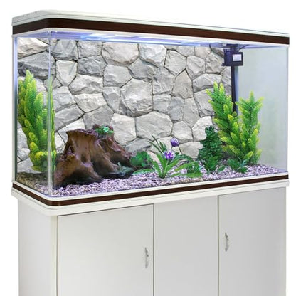 AWERT 30x18 inches White Stone Aquarium Background Rocky Fish Tank Background Rock Terrarium Background Durable Polyester Background,30x18in75x45cm