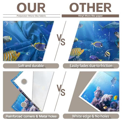 10x8ft Under The Sea Photography Backdrop Ocean Background | Underwater World, Baby Shower Party Supplies, Aquarium Coral Banner, Birthday Photo Booth, Polyester, Grommets, 1PC - size: 10'x8'