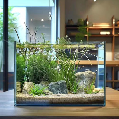Vimvins 3 Gallon Glass Fish Tank, Easy to Maintain Small Aquarium for Betta/Goldfish/Snails/Shrimp and Aquatic Planting. - size: 3 Gallon