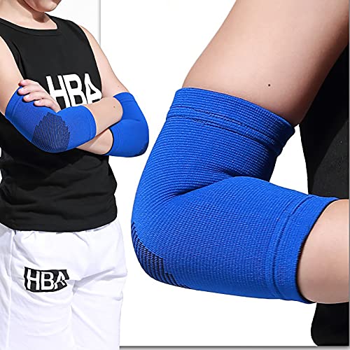 Kids Arm Guard,Compression Elbow Pads,Children Elbow Sleeves,Elbow Protection for Cycling Sports Basketball Volleyball(1 PAIR) (Pink) 1 - color: Pink