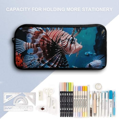 Fish in Fish Tank Pencil Case Portable Makeup Bag Big Capacity Pen Pouch Small Travel Cosmetic Bag Multifunctional Office Supplies Organizer