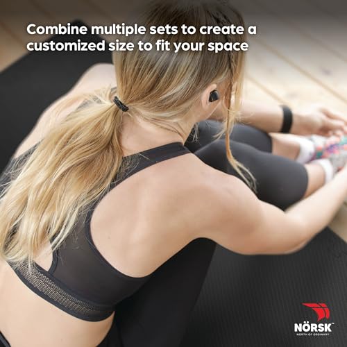 Reversible Gym Exercise Mats 3/4" Thick EVA Interlocking Foam Tiles, Perfect Home Gym Flooring, 40 Tiles & 80 Trim Pieces, 160 Sq. Ft. Reversible, Gray/Black - color: Gray/Black, size: 40 Tiles - 160 Sq. Ft.