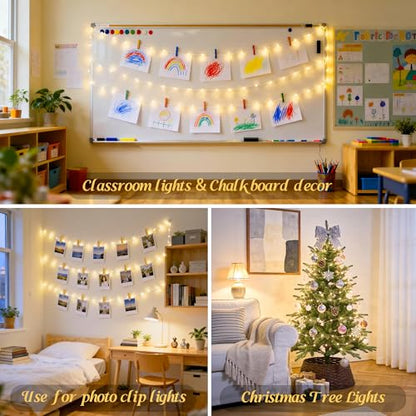 JMEXSUSS USB Fairy Lights for Bedroom,33ft 100 LED Christmas Lights Plug in - color: Warm White, size: 100 LED