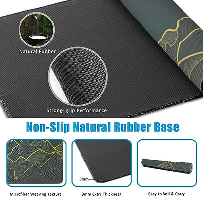 Mountain Line Art Large Gaming Mouse Pad,Waterproof Desk Mat for Desktop,Non-Slip Rubber Base Mousepad with Stitched Edges for Laptop Office and Home 35.4X15.7 Inch - color: Mountain Line Art