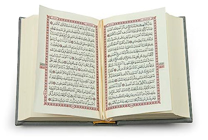 İhvan Online Medina Calligraphy Quran Set with Islamic Finger Counter, Portable Digital Prayer Tasbeeh, Pearl Zikirmatic Beads, 3 Pieces Gift for Ramadan & Eid & Mawlid (Gray) - color: Grey