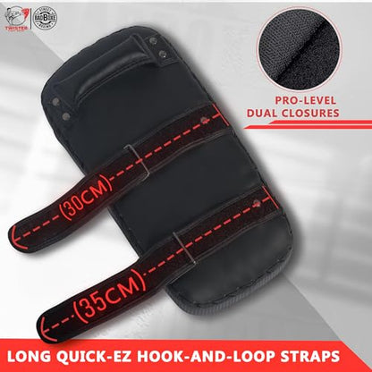 TWISTER FIGHT WEAR Lightweight Boxing Arm Pad Kick Shield | Genuine Leather Thai Pads | MMA Muay Thai Curved Pads | Martial Art Training Pads Boxing Striking Pads (Single)