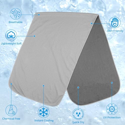 Cooling Towels for Neck and Face - Soft Breathable Chilly Towel, Sweat Wraps, Cool Rags Quick Dry Towel for Hot Weather, Workout, Sports, Yoga, Gym, Hiking, Running, Trips, Golf
