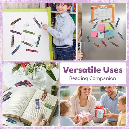 96Pack Magnetic Bookmarks Bible Bookmark Christian Bookmarks Bulk Book Marks for Reading Women Men Adults Kids Book Lovers Gifts, Cute Personalized Religious Magnet Bookmark Clips (Christian)