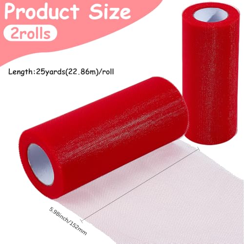 GORGECRAFT 150 Feet 2 Rolls Spawn Net Mesh 6 Inch Wide Yellow Polyester Soft Sac Netting Sack Tulle Fishing Catfish Bait Holder Accessories for Roe Bags Fishing Equipment Skirt Making - color: Red
