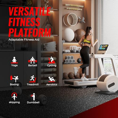 SUPERJARE 0.79'' Extra-Thick Exercise Equipment Mats, 12 Pcs 48 Sq Ft Rubber Top Floor Tiles with High Density EVA Foam, Interlocking Gym Flooring for Home Gym, Workout Mat, Black/Grey - size: 12 Tiles (48 Sq Ft)