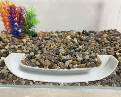 Aquarium Tunnel Shelter Tube, Fish Shrimp Cave Hideout for Aquariums, Acrylic Fish Viewing Tunnel, Shrimp Habitat Tube -White 7.8" X 1.8" X 1"